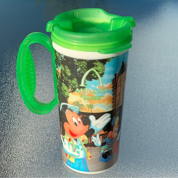 Disney Other - Disney Aulani Hawaii Resort Travel Tumbler Mug, Bright Green Handle and Lid